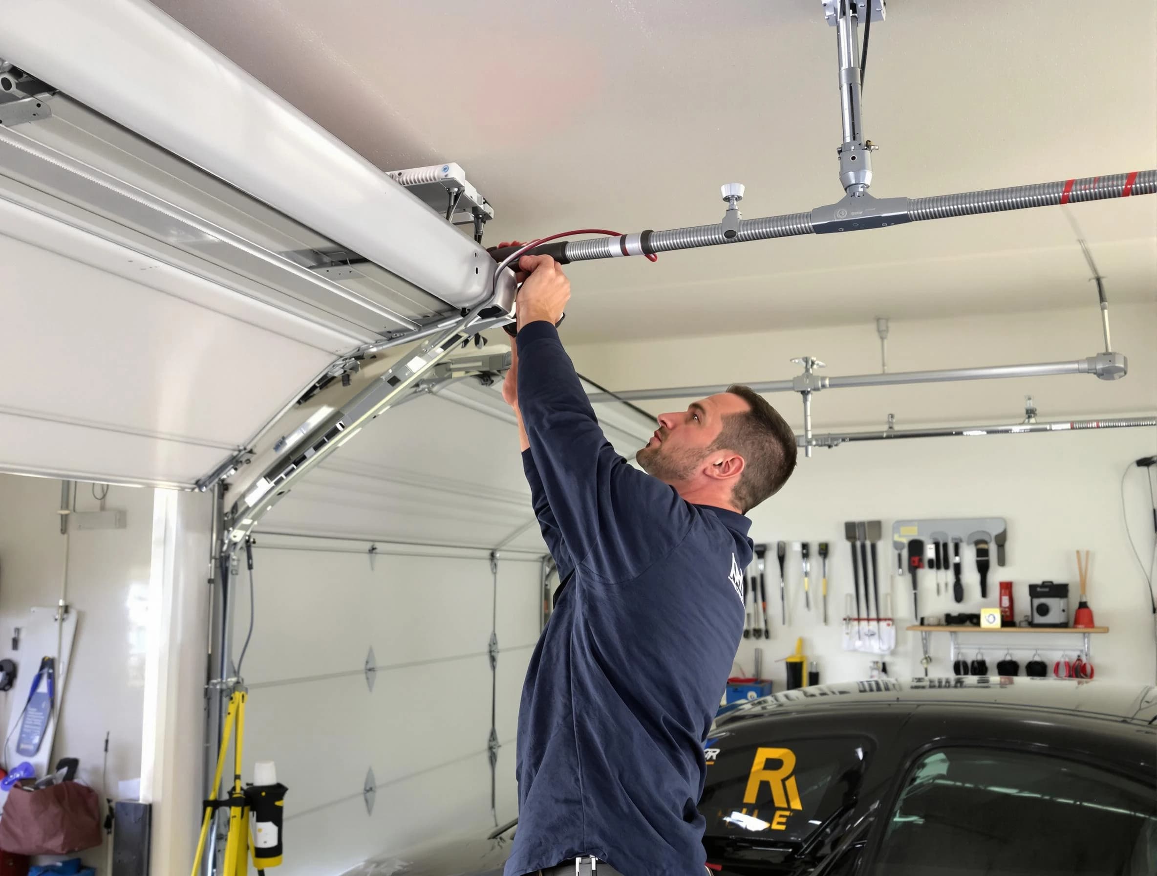 Monroeville Garage Door Repair technician performing garage door cable repair in Monroeville
