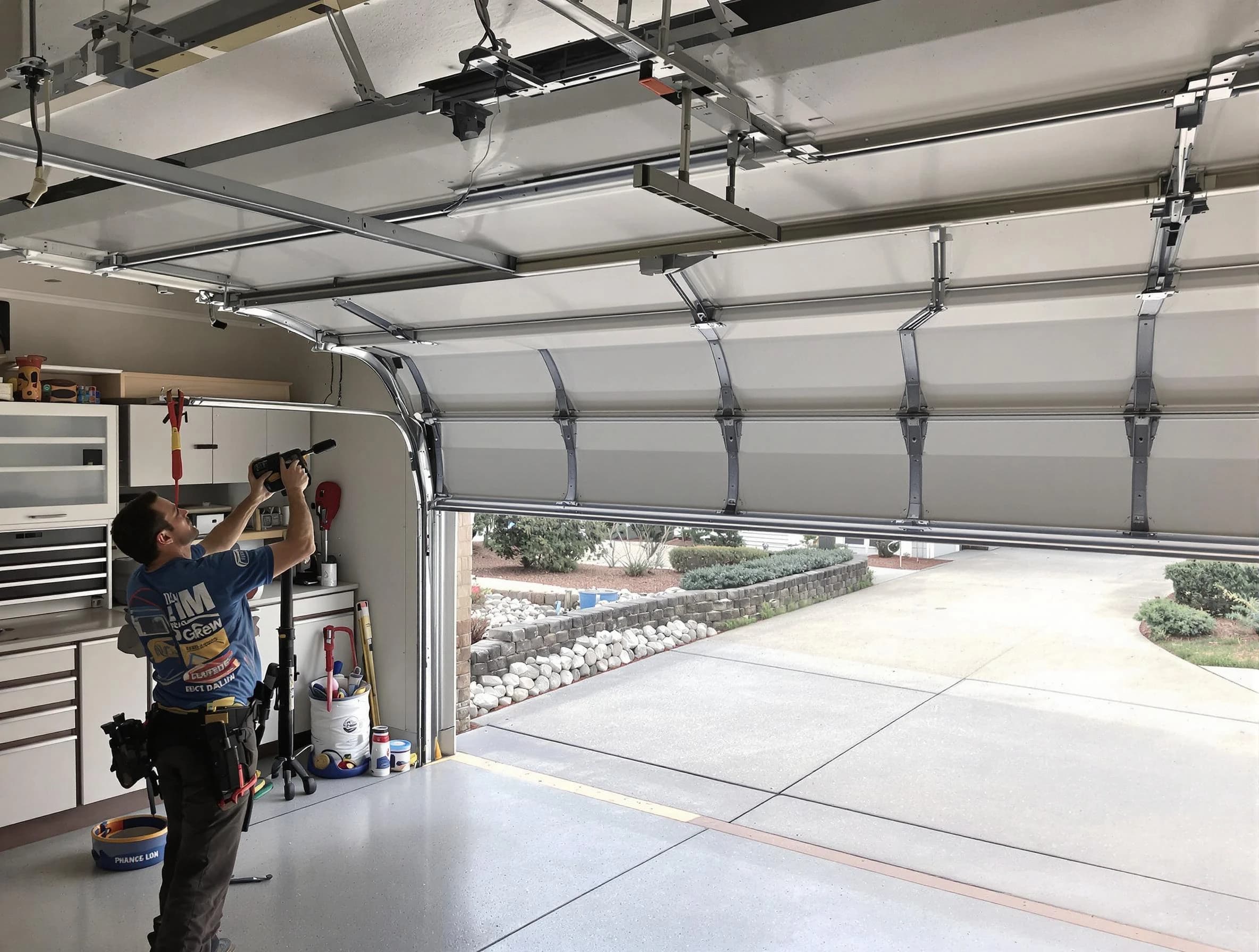 Garage door track repair service by Monroeville Garage Door Repair in Monroeville