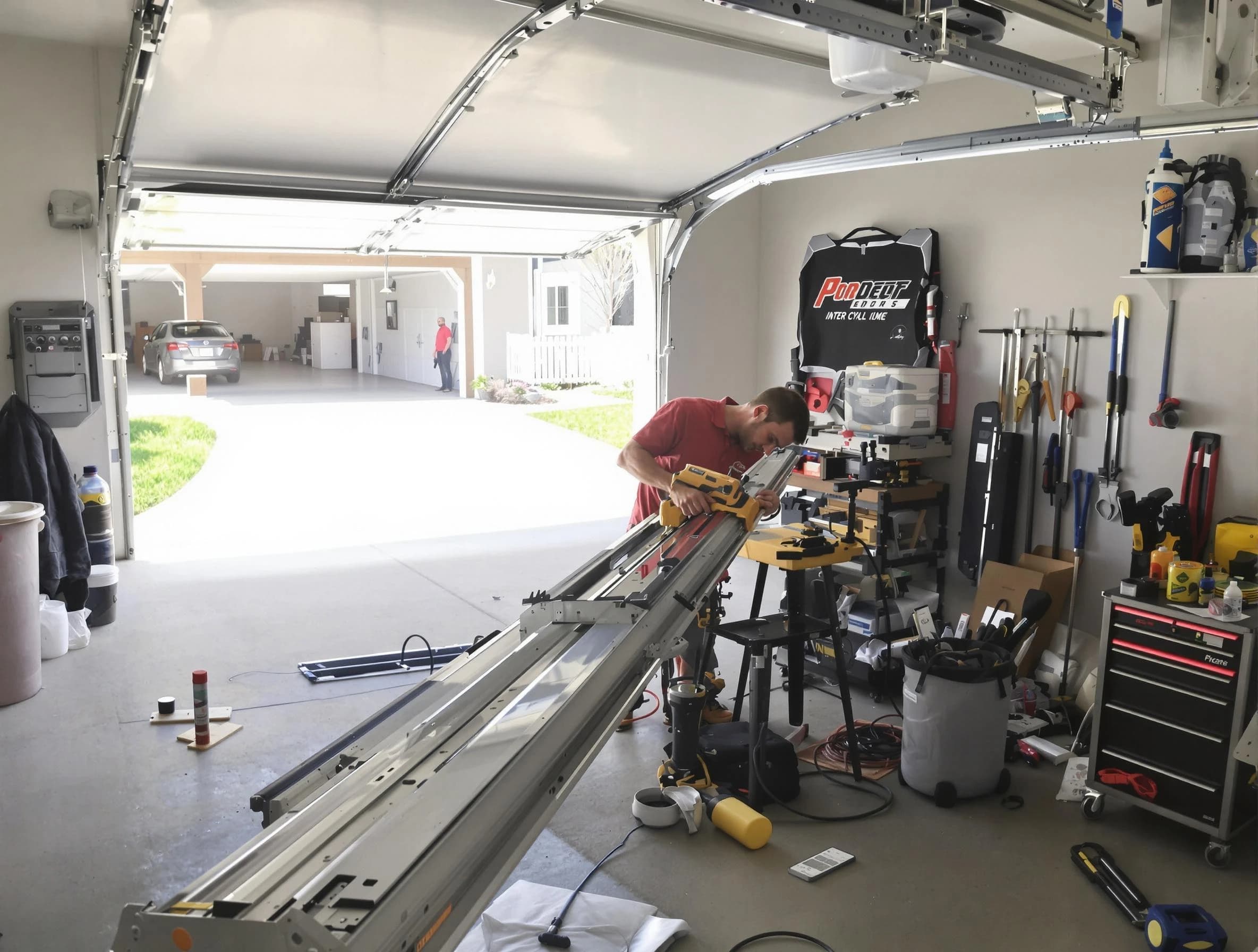 Monroeville Garage Door Repair expert performing track repair in Monroeville