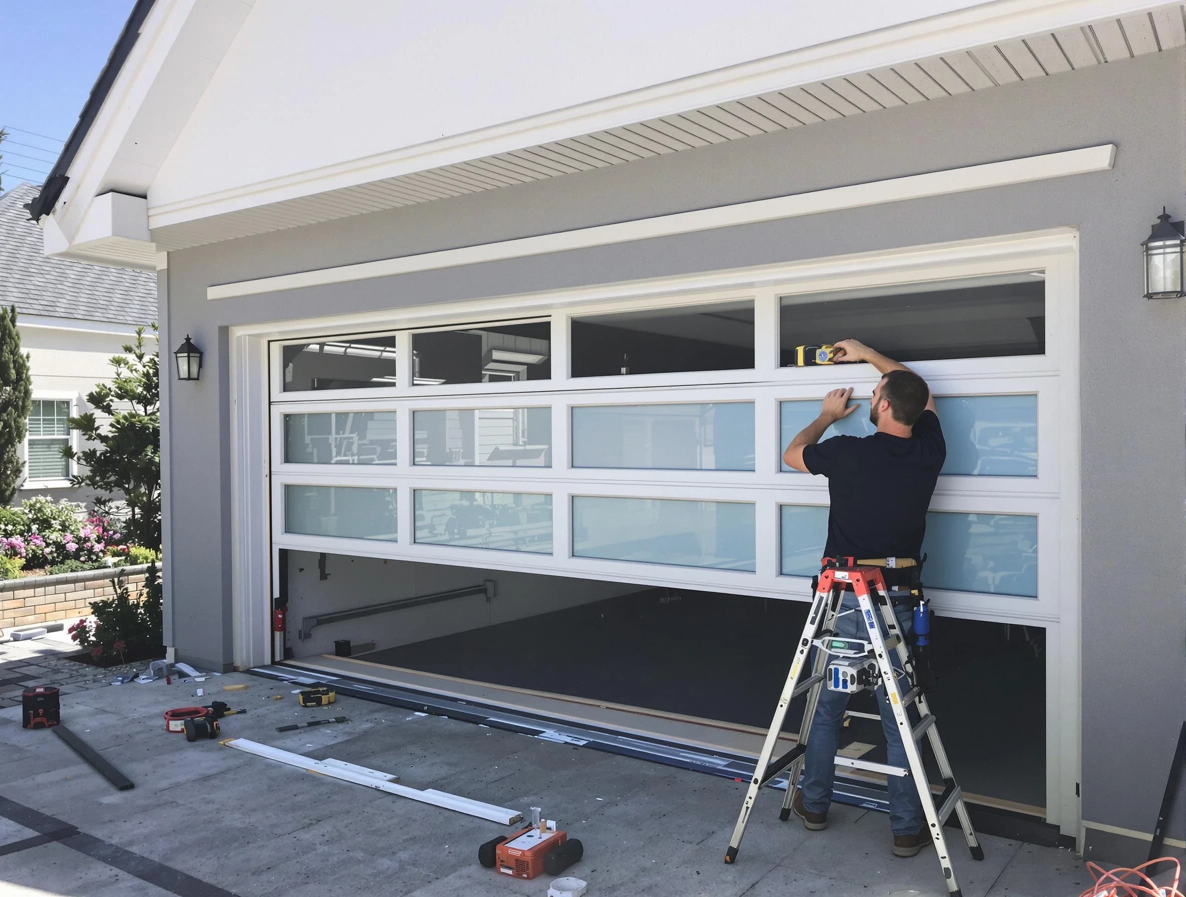 Monroeville Garage Door Repair team performing garage door replacement in Monroeville
