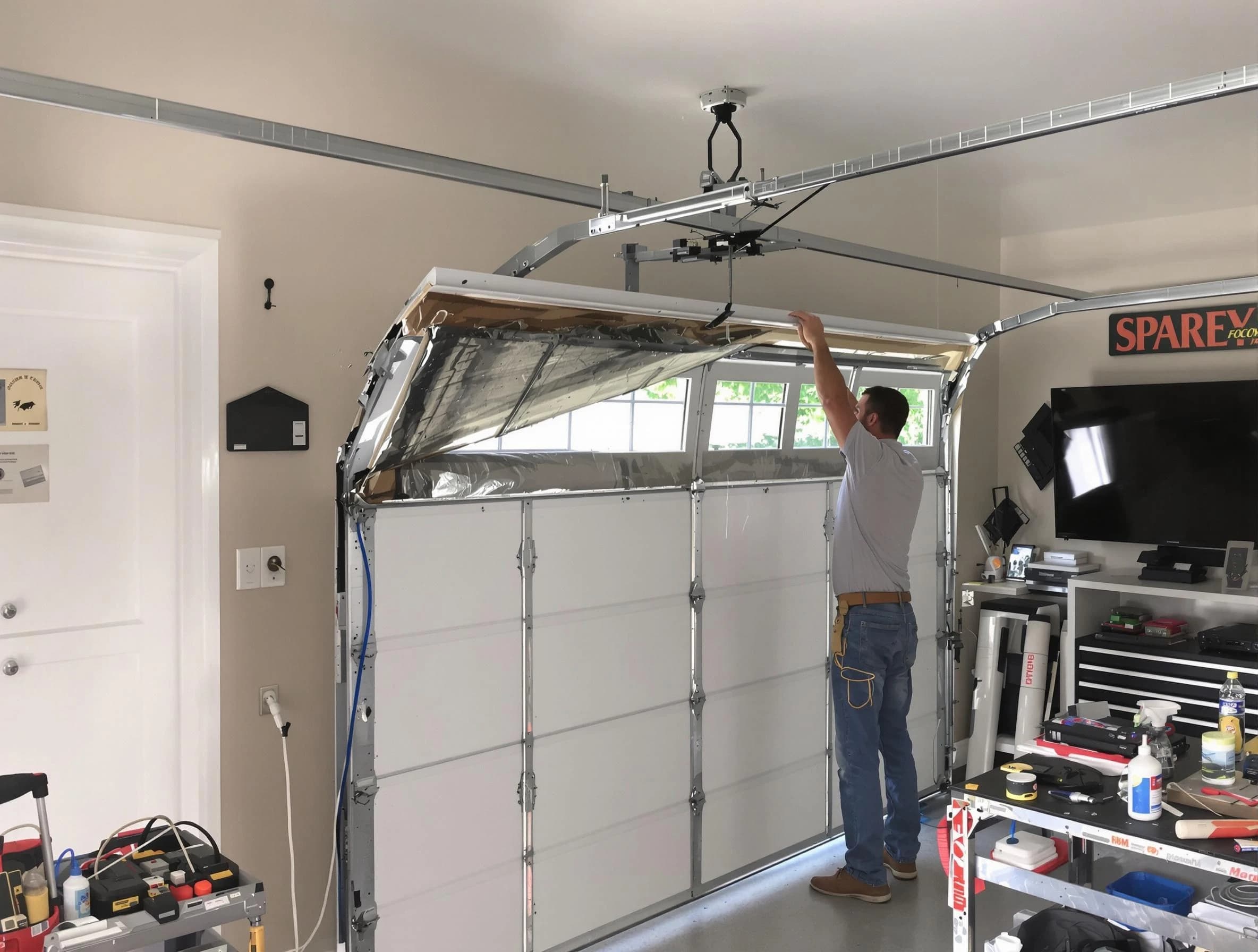Garage door section replacement by Monroeville Garage Door Repair in Monroeville