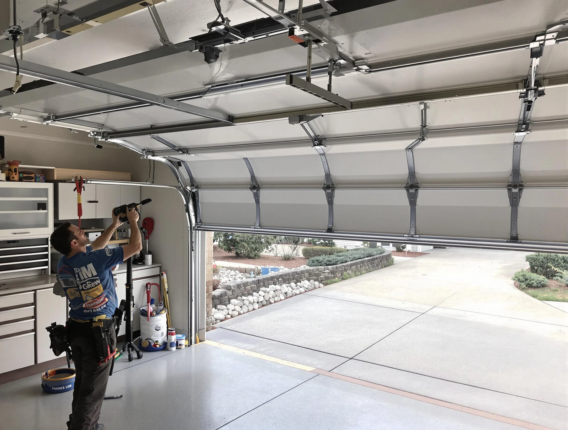 Garage door track repair service by Monroeville Garage Door Repair in Monroeville
